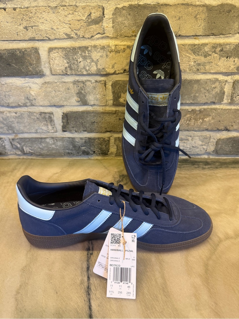 adidas Navy with Light Blue Stripes Handball Spezial Sneakers